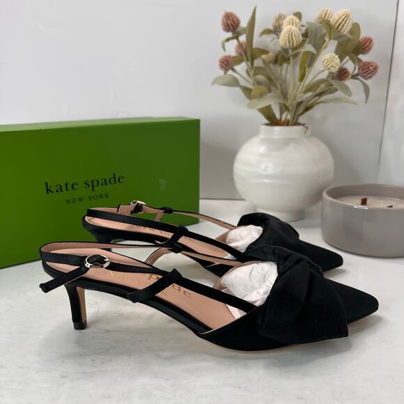 Kate Spade NY Marseille Slingback Pumps Pointed Toe Black Women 7B Tried On - Picture 3 of 11